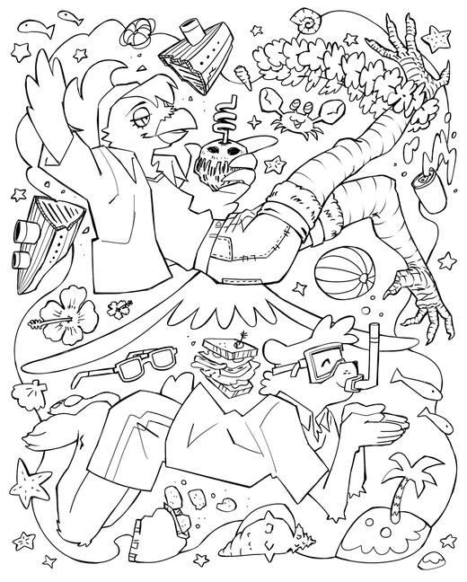 Shipwrecked Coloring Page 1